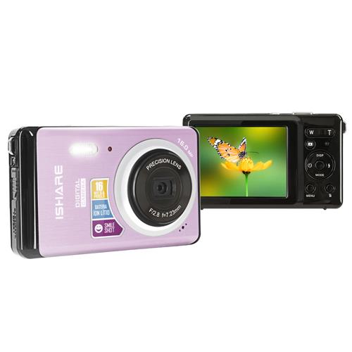 Câmera Digital Tron Ishare Rosa, LCD 2,7”, 16MP, 4x Zoom Digital