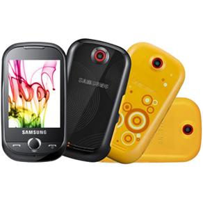 Celular Desbloqueado TIM Samsung CORBY GT-S3650 Amarelo c/ Câmera 2MP, MP3, Rádio FM, LCD de 2,8" Touch Screen, Cartão 1GB + 2 Capinhas Grátis