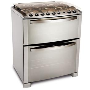 Fogão Electrolux 5 Bocas Celebrate 76DTX c/ Duplo Forno, Grill e Timer - Inox