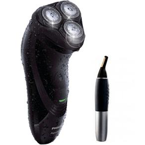 Barbeador Philips Seco e Molhado AquaTouch AT751/14 + Aparador de Pelos Philips NT9110/30