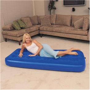 Colchão de Solteiro Inflável Bestway Flocked - Azul