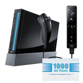 Console Nintendo Wii Preto + 1.000 Wii Points - Wii
