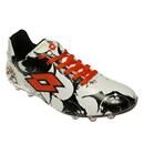 Chuteira Lotto Campo Groovy FG Branco/Laranja.