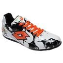 Chuteira Lotto Society Groovy TF - Branco/Laranja.