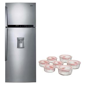 Refrigerador LG Frost Free Duplex Inspiration GR-S507GSP 441 L - Inox + Conjunto de Potes Herméticos de Vidro LG com Tampas - 7 Peças 