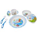 Kit de Alimentação Love cor Branco/Azul - Prato...