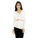 Blusa Feminina Manga Longa Top Malha Cast Essen...