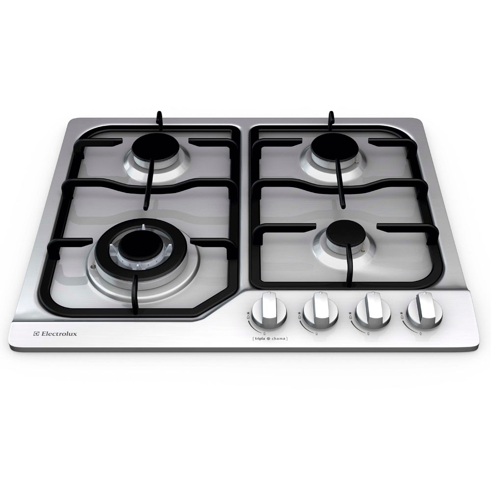 Cooktop 4 Bocas Electrolux GX60T c/ TriplaChama Inox 4 Bocas no