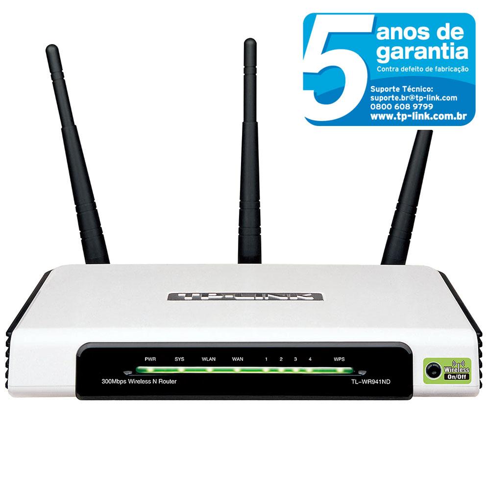 Roteador TP Link TL WR941ND Wireless N 300Mbps Com 3 Antenas