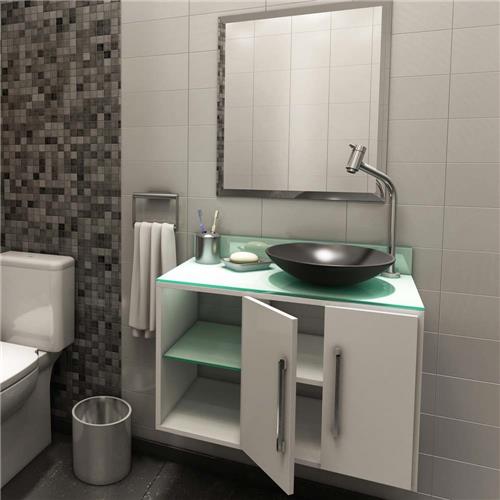 Gabinete para Banheiro Vtec Marte com Cuba e Espelho 45 x 65 x 35 cm Branco -> Moveis Com Cuba Para Banheiro Gabinete para Banheiro Vtec Marte com Cuba e Espelho 45 x 65 x 35 cm Branco -> Moveis Com Cuba Para Banheiro