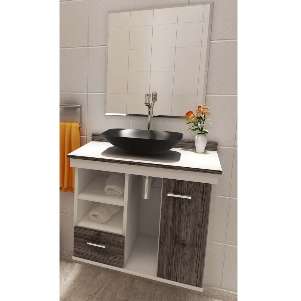 Gabinete para Banheiro Vtec Arkab Nairobi com Cuba e Espelho 50 x 60 x 35 cm -> Gabinete Para Banheiro Cuba Quadrada Gabinete para Banheiro Vtec Arkab Nairobi com Cuba e Espelho 50 x 60 x 35 cm -> Gabinete Para Banheiro Cuba Quadrada