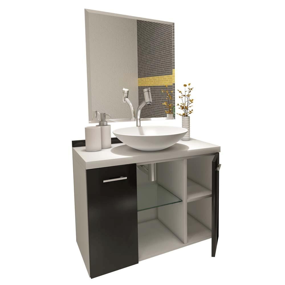 Gabinete para Banheiro Vtec Terra com Cuba e Espelho 48 x 60 x 35 cm Branco -> Gabinete De Banheiro Acrílico Gabinete para Banheiro Vtec Terra com Cuba e Espelho 48 x 60 x 35 cm Branco -> Gabinete De Banheiro Acrílico
