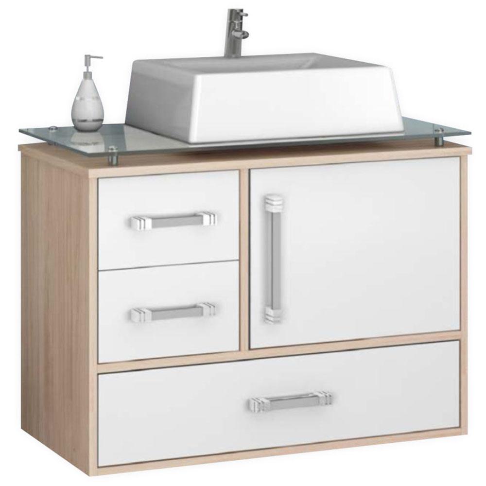 Gabinete para Banheiro Cerocha Cricus com Cuba e Suporte em Vidro Gabinetes # Gabinete De Banheiro Extra Gabinete para Banheiro Cerocha Cricus com Cuba e Suporte em Vidro Gabinetes # Gabinete De Banheiro Extra