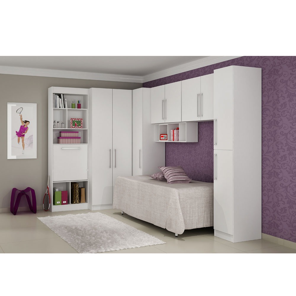 Quarto Completo Solteiro Modulado Palmeira Linn com 7 Aparador Westwing ~ Quarto Completo Solteiro Modulado Palmeira Linn com 7