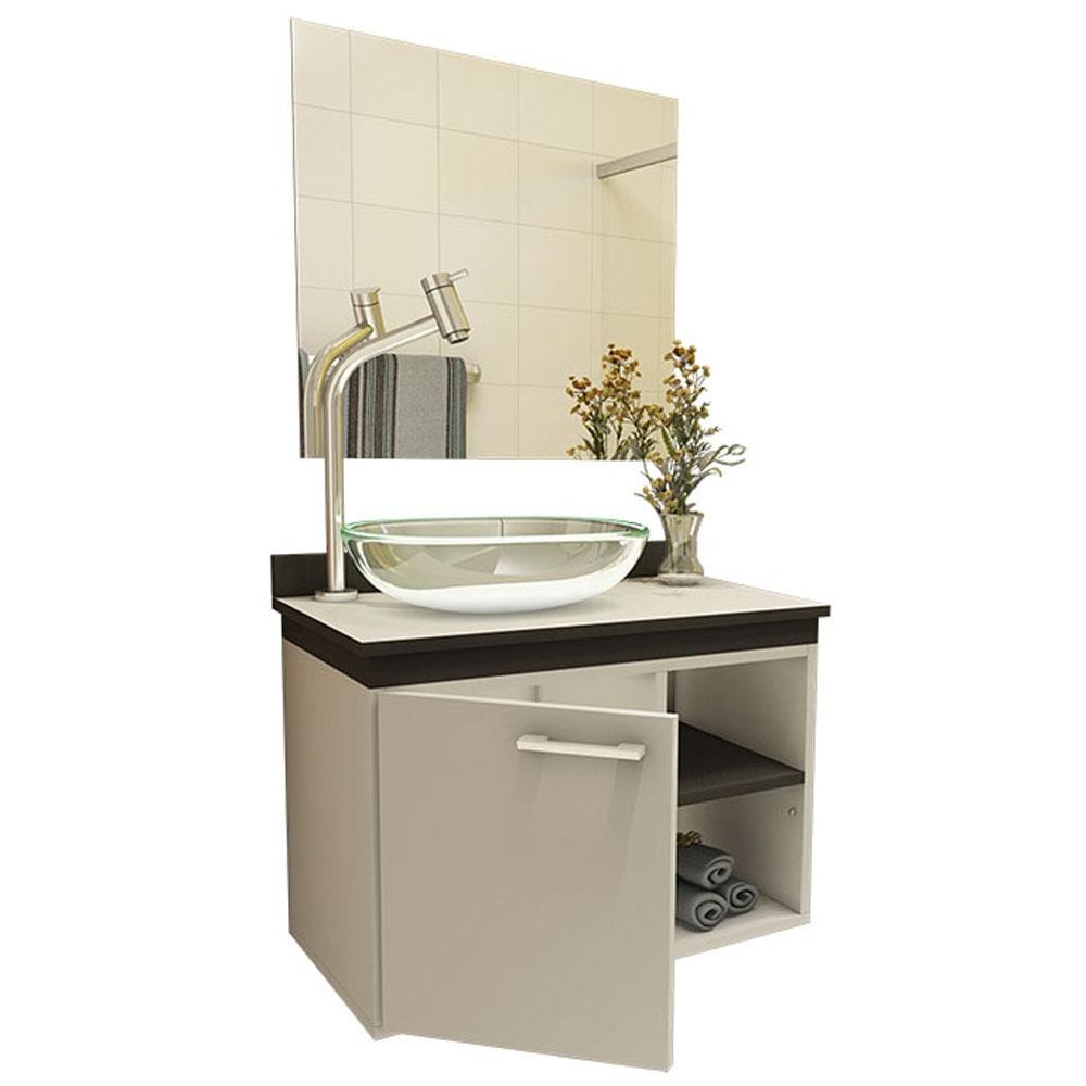 Gabinete para Banheiro Vtec Alkes com Cuba e Espelho 42 x 55 x 35 cm Bege -> Gabinete Com Cuba Para Banheiro Barato Gabinete para Banheiro Vtec Alkes com Cuba e Espelho 42 x 55 x 35 cm Bege -> Gabinete Com Cuba Para Banheiro Barato