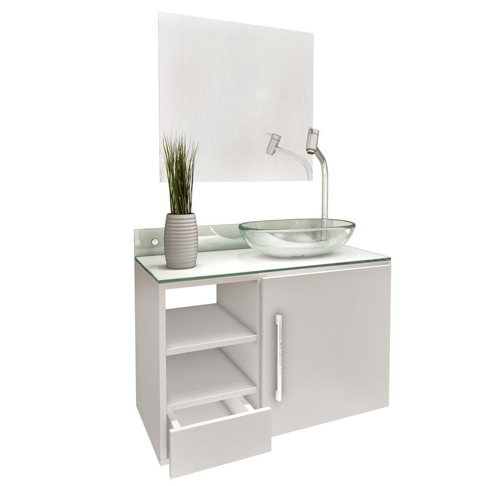 Gabinete para Banheiro Vtec Skat com Cuba e Espelho 45 x 65 x 35 cm Branco -> Moveis Com Cuba Para Banheiro Gabinete para Banheiro Vtec Skat com Cuba e Espelho 45 x 65 x 35 cm Branco -> Moveis Com Cuba Para Banheiro