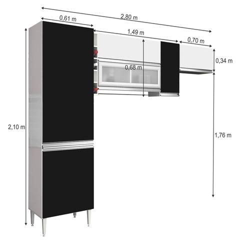 Cozinha Compacta CHF Móveis Ébano com 3 Peças Cozinha Compacta no Extracombr # Cozinha Compacta Chf Moveis Fenix Cozinha Compacta CHF Móveis Ébano com 3 Peças Cozinha Compacta no Extracombr # Cozinha Compacta Chf Moveis Fenix
