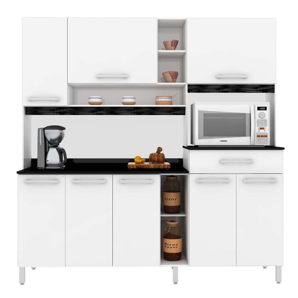 Armário de Cozinha Bartira Cláudia com 6 Portas e 1 Gaveta 6555608 Branco Preto Cozinha Adesivo De Arvore Genealogica ~ Armário de Cozinha Bartira Cláudia com 6 Portas e 1 Gaveta 6555608 Branco Preto Cozinha