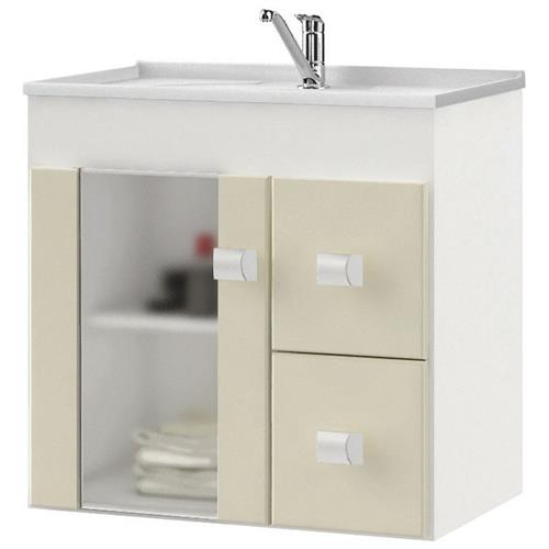 Gabinete para Banheiro MGM Móveis Guarapari com Pia 56x60x37 cm Balcões no -> Gabinete Para Pia De Banheiro Com Coluna Gabinete para Banheiro MGM Móveis Guarapari com Pia 56x60x37 cm Balcões no -> Gabinete Para Pia De Banheiro Com Coluna
