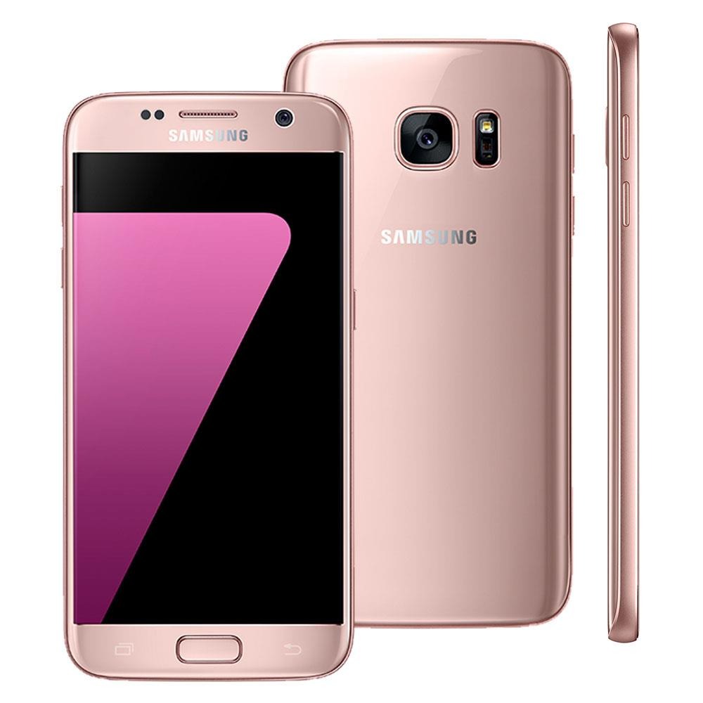 Smartphone Samsung Galaxy S7 Rosé com 32GB, Tela 5.1", Android 6.0, 4G, Câmera 12MP e Processador Octa-Core
