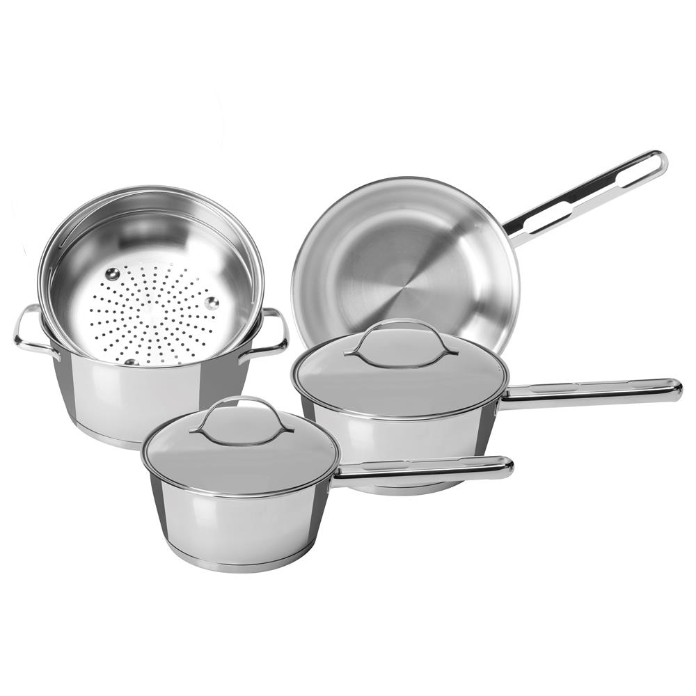 Conjunto De Panelas Tramontina Allegra Aco Inox 5 Peças Conjunto De Panelas Tramontina Allegra Aco Inox 5 Peças