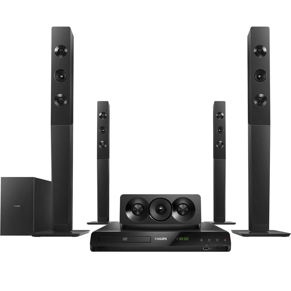 Home Theater Philips HTD5580X/78 5.1 Canais com DVD Player, Bassipes