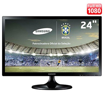 Transmissões de futebol mais emocionantes! TV Monitor LED 24” Full HD Samsung LT24C310LBMZD função futebol