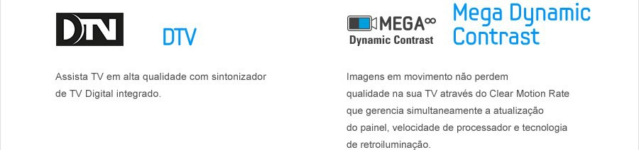 Assista com qualidade até mesmo as cenas em movimento TV Samsung DTV Mega Dynamic Contrast