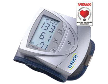 Aparelho de Pressão G-Tech Automático de Pulso - Design suíço diferenciado e prática braçadeira com fechamento por velcro Aparelho de Pressão G-Tech Automático de Pulso - Design suíço diferenciado e prática braçadeira com fechamento por velcro