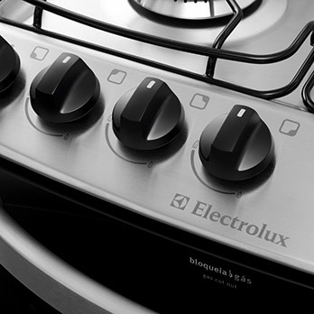 Sua cozinha mais decorada fogão Electrolux quatro bocas Celebrate 56SX Inox acabamento