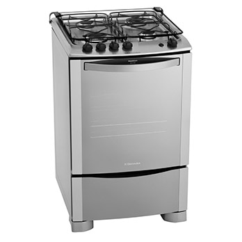 Comodidade para cozinhar fogão Electrolux quatro bocas Celebrate 56SX Inox