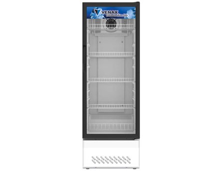 O refrigerador expositor vertical Venax VV 300 Branco de frente refrigerador expositor vertical Venax VV 300 Branco de frente