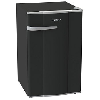 O frigobar Venax NGV 10 Preto Fosco de lado frigobar Venax NGV 10 Preto Fosco de lado