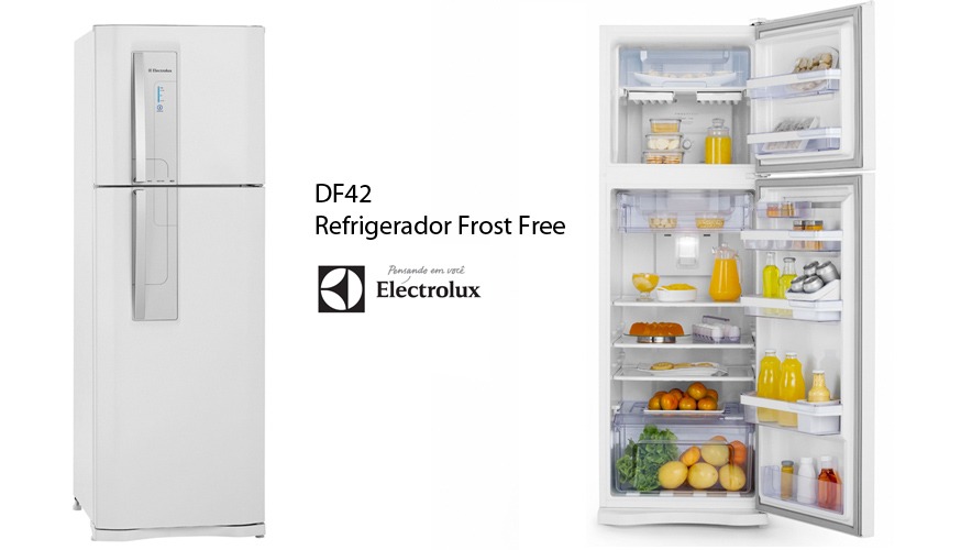 Refrigerador Electrolux Frost Free Duplex DF42 Refrigerador Electrolux Frost Free Duplex DF42 Controle de Temperatura Blue Touch 382 L