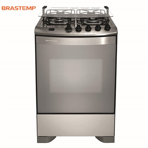 Fogão Brastemp Clean Maxi Inox com Forno 65 Litros Fogão Brastemp Clean Maxi BFS4NAR Inox