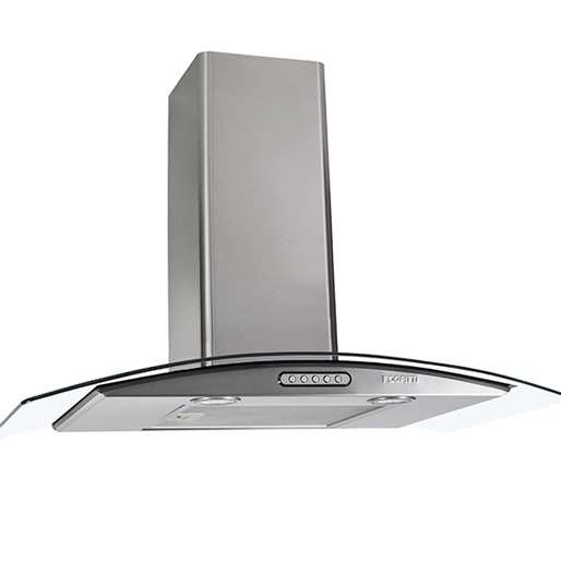 Coifa de Parede Fogatti Vidro Curvo Slim Inox - 75cm Coifa Parede Fogatti Vidro Curvo Inox