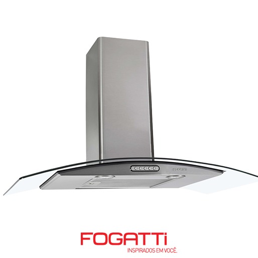 Coifa de Parede Fogatti 90 cm coifa de parede fogatti vidro curvo