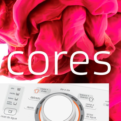 Dois programas exclusivos para lavar roupas brancas e coloridas Brastemp BWH12AB Cores mais Vivas