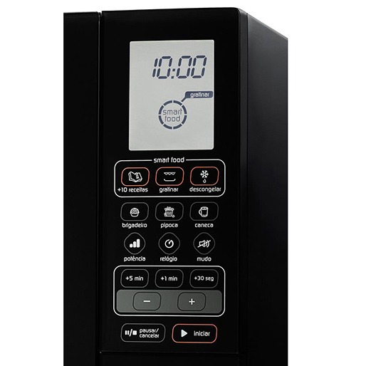 Display amplo para melhor visualização Micro-ondas Brastemp BMU45 Smart Food