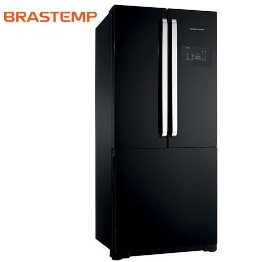 Design exclusivo e um amplo espaço interno Refrigerador Brastemp Side Inverse 3 Portas Preto