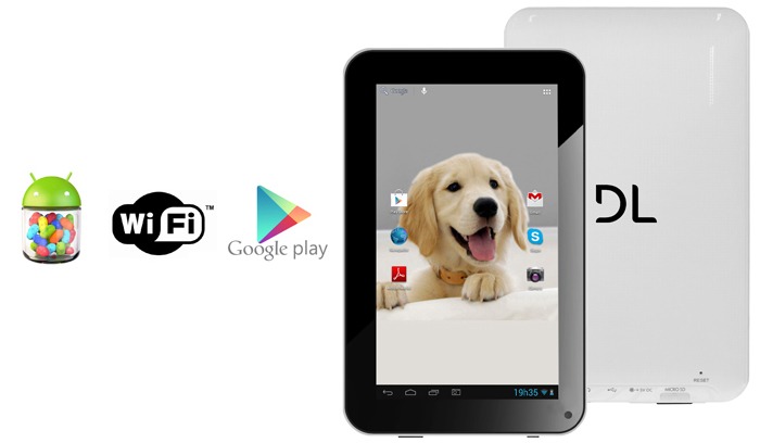 Prático de transportar Tablet DL I Style com Tela 7 polegadas – Branco