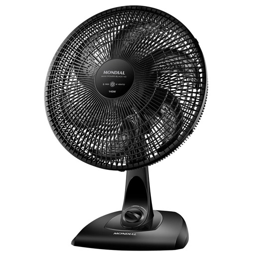 Ventilador Mondial com grades removíveis Ventilador Mesa Mondial Maxi Power Black Grades Removíveis
