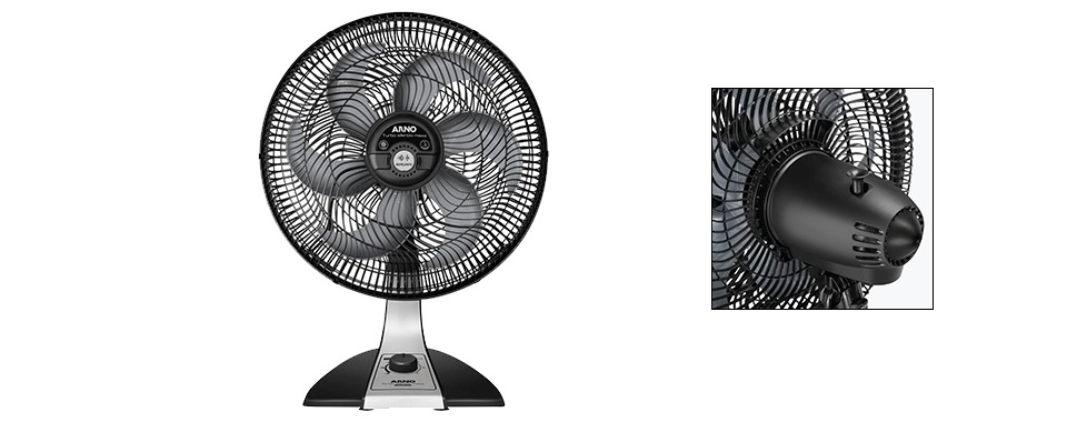 Ventilação eficiente Arno Turbo Silencio Maxx Seis Pás