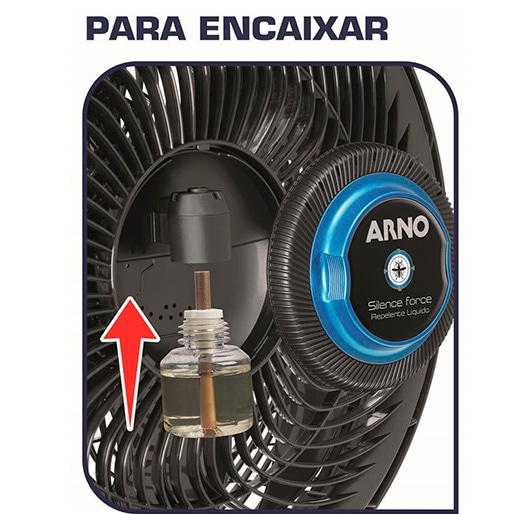Compartimento para o repelente ventilador arno repelente