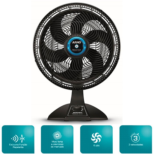 Solução eficiente para refrescar e combater insetos! ventilador arno repelente vf55
