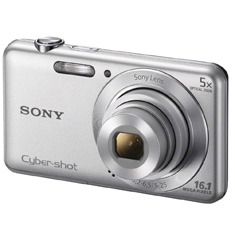 A câmera digital Sony Cyber shot DSC W710 de lado câmera digital Sony Cyber shot DSC W710 de lado