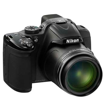 A câmera digital Nikon Coolpix P520 Preta de frente câmera digital Nikon Coolpix P520 Preta de frente