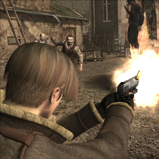 Visual mais dinâmico e envolvente game resident evil 4 tiro ps4