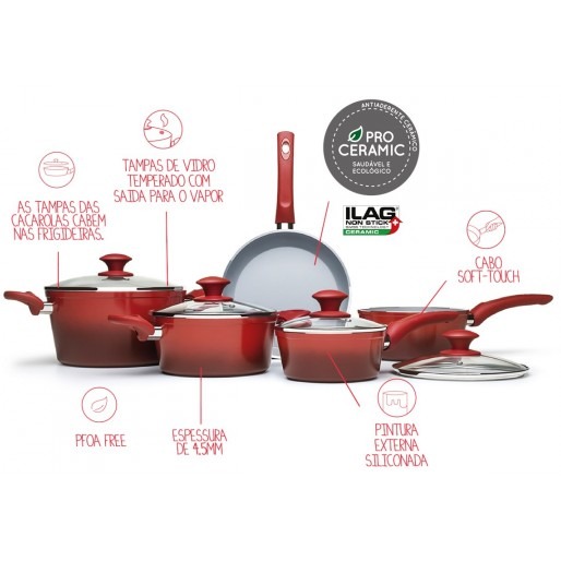 Conjunto de Panelas Brinox Ceramic Life 4.5 Conjunto de Panelas Brinox Ceramic Life 4.5