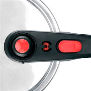 A panela de pressão Clock Polida Conforto 4 L design de cima panela de pressão Clock Polida Conforto 4 L de cima